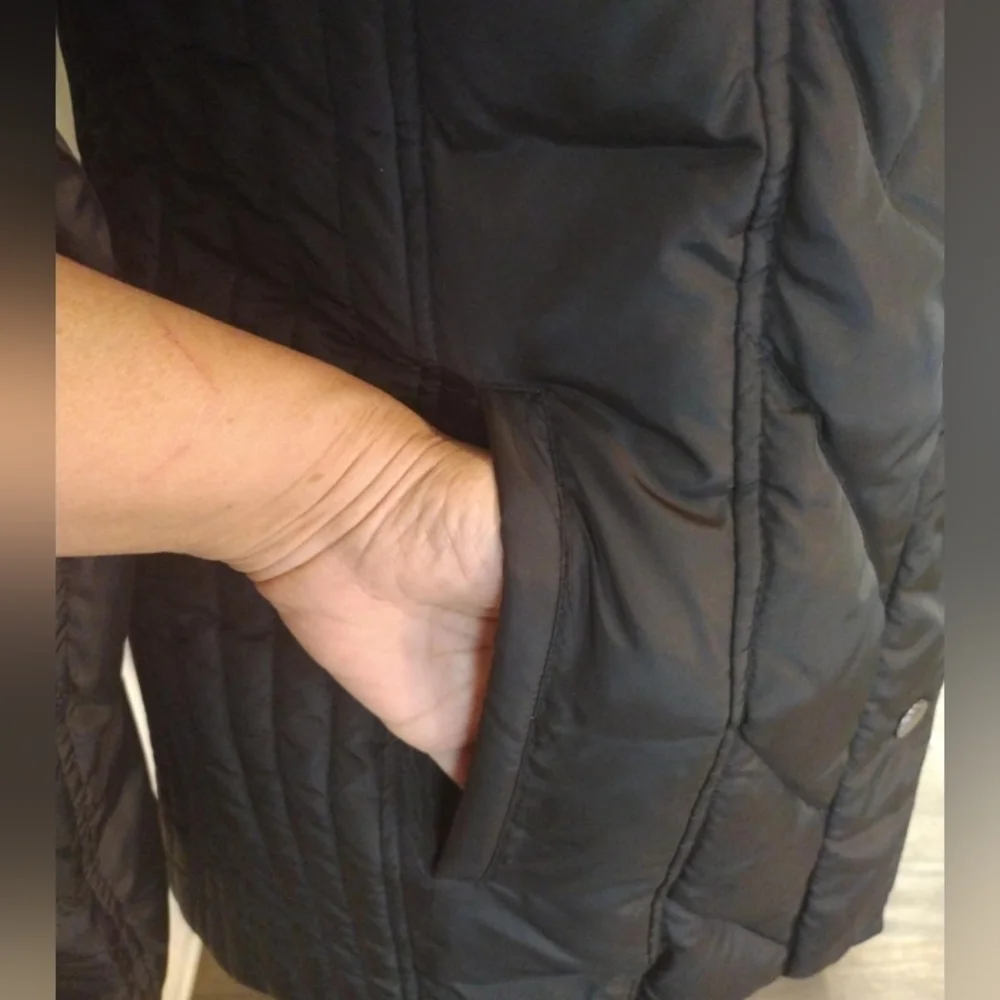 London Fog Diamond Pattern Down Puffer Coat Black Size M